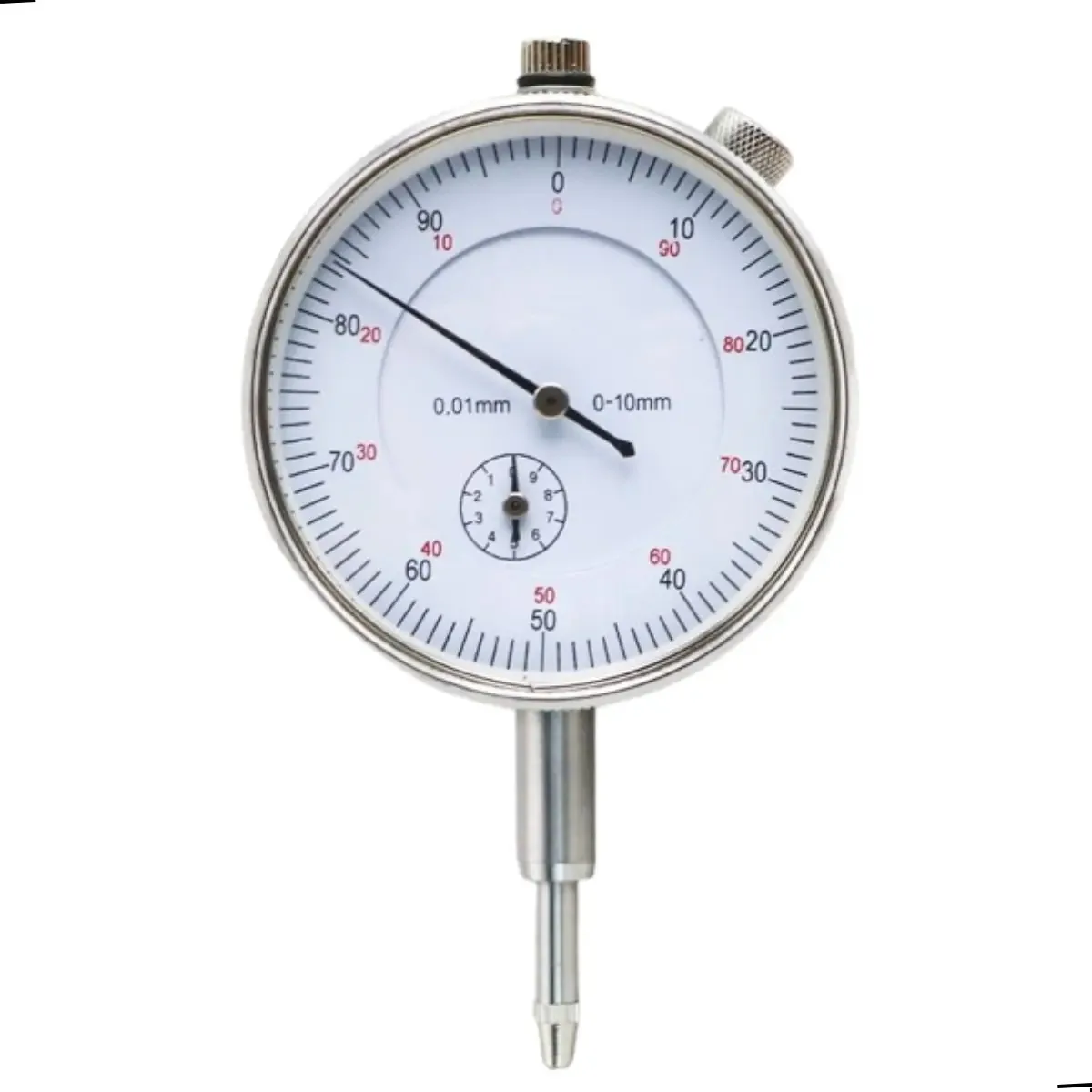 Relógio Comparador 0-10 mm Resolução 0,01 mm Corpo Metálico